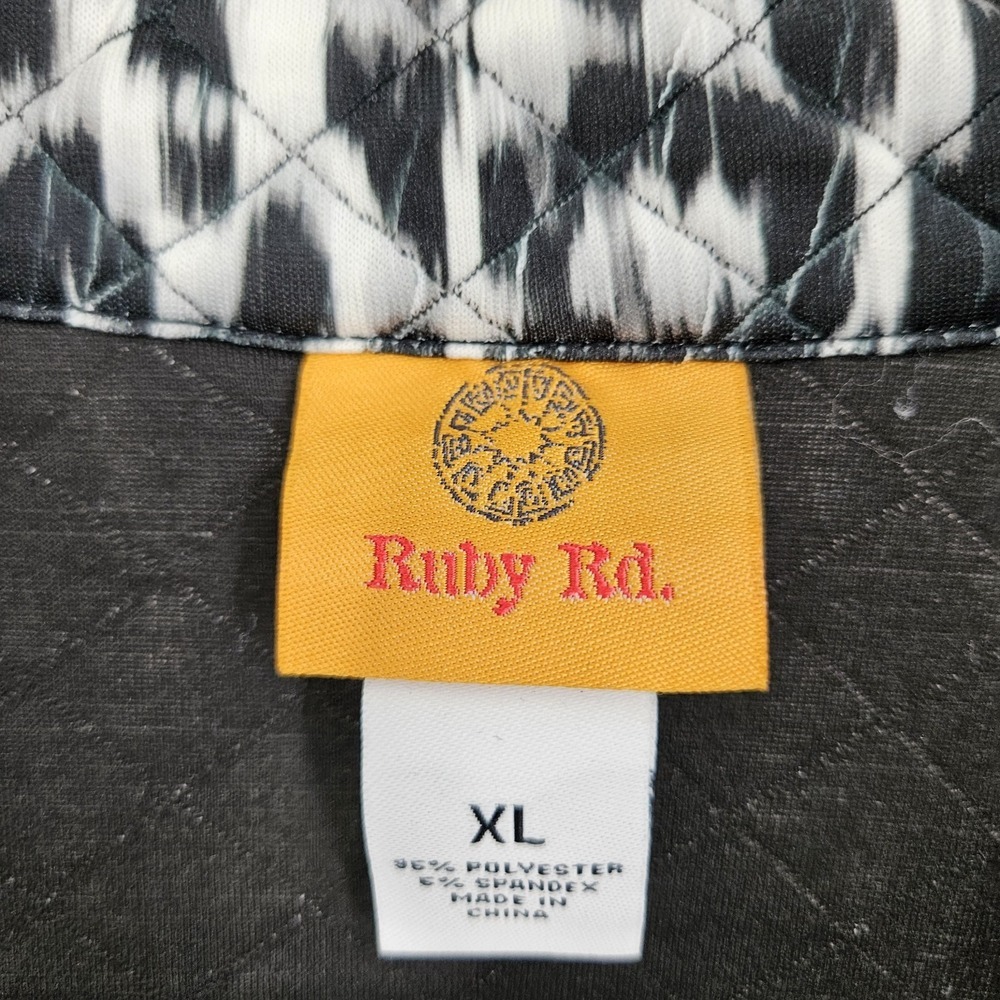 Ruby Rd Leopard Print Quilted Full Zip Jacket Was… - image 8